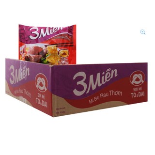 Thùng mì 3 Miền Gold sợi to và dài Bò hầm rau thơm (30 gói)