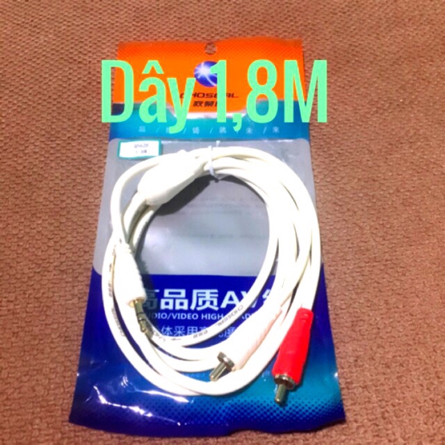 Dây 3.5 ly ra 2 đầu hoa sen, 01 dây phát nhạc iPhone