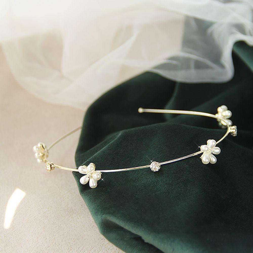 Băng Đô Cài Tóc Đính Hoa Ngọt Ngào Cho Nữ|Băng Đô Cài Tóc Đính Hạt Giả Ngọc Trai