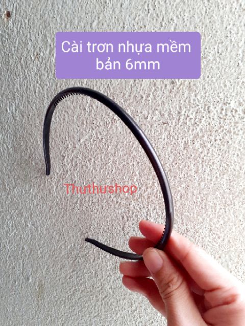 Bờm cài tăm trơn nhựa mềm (bản nhí 6mm)