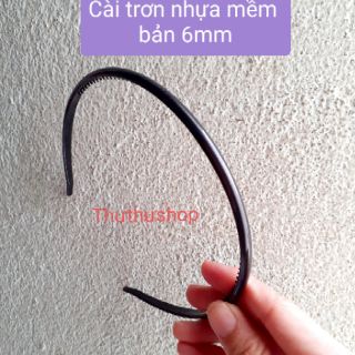 Combo 5 cái Bờm cài tóc trơn nhựa mềm (bản nhí 6mm)