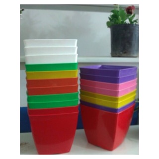 Chậu nhựa vuông size 20cm đủ màu