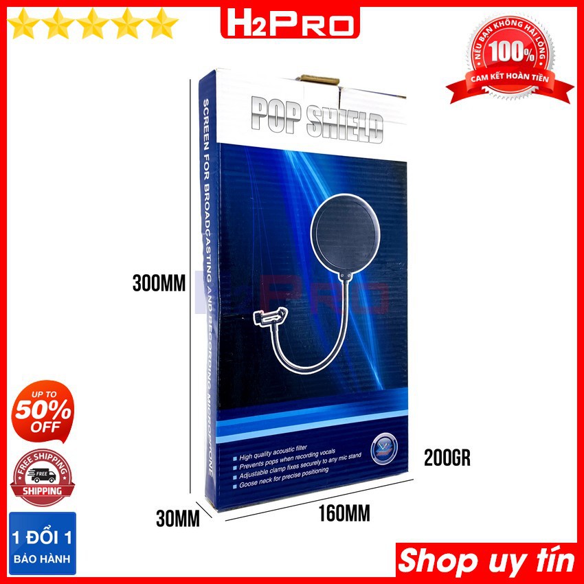 Màng lọc âm thanh micro POP H2Pro chính hãng, màng lọc micro thu âm giảm ồn, bảo vệ mic