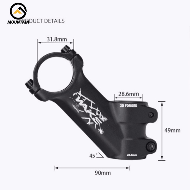 Pô Tăng Chiều Cao Tay Lái Xe Đạp Leo Núi 90mm 45 Độ Bằng Hợp Kim Nhôm