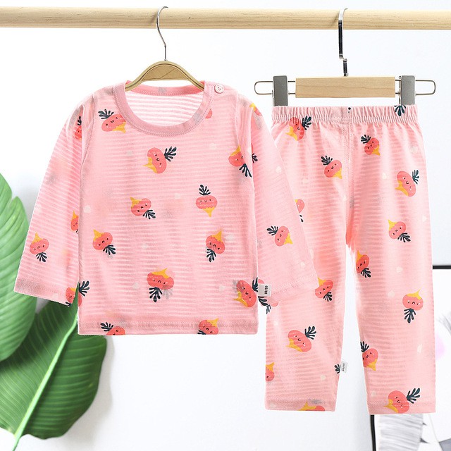 Bộ Dài Tay Cho Bé Chất Cotton Tăm Tre Mặc Nằm Điều Hòa, Mặc Thu Đông Lumla