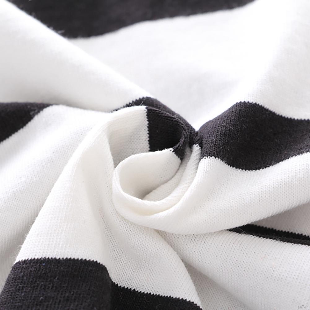 Bộ Áo Phông Ngắn Tay Sọc Ngang + Quần Yếm Denim Cho Bé 0-4 Tuổi