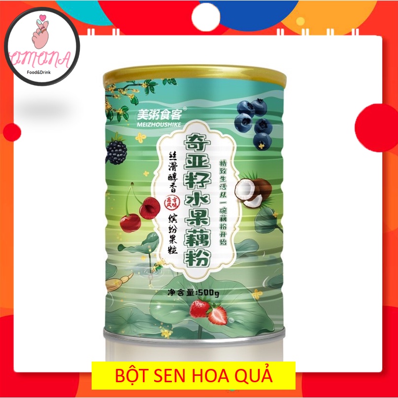 Hộp bột sen hoa quả MEIZHOUSIKE 500gr (Mã M6)