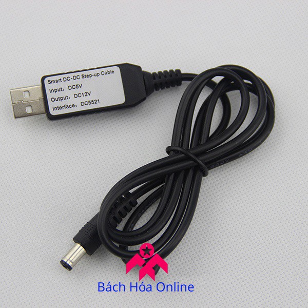 Cáp chuyển đổi điện áp từ cổng USB 5V sang 12V