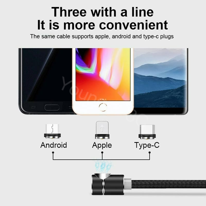 Cáp Sạc Nhanh Type-c Nam Châm Xoay 360 Độ Tiện Dụng Cho Android