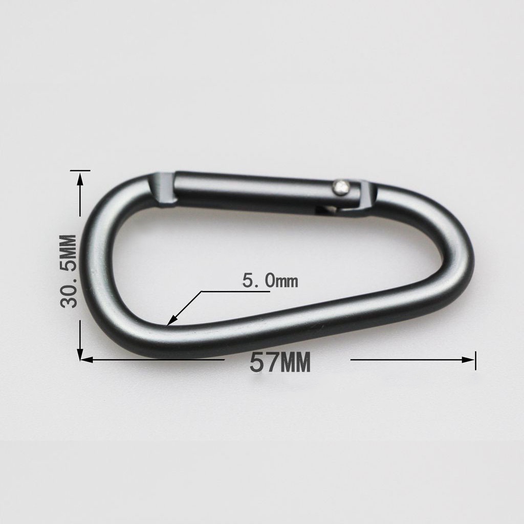 Móc khóa nhôm mờ carabiner hình chữ D nhẹ bền đẹp