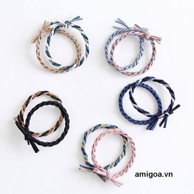 Dây Buộc Tóc Cao Su Co Giãn Phối Màu Độc Đáo Thời Trang Cho Nữ
