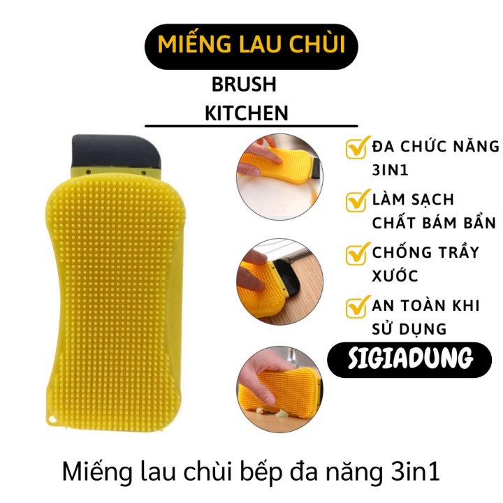 [SGD] Miếng Lau Chùi Nhà Bếp - Dụng Cụ Chà Nồi, Xoong Vệ Sinh Nhà Bếp Silicone 3in1 5270