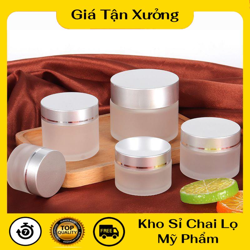 Hũ Chiết Mỹ Phẩm ❤ TRÙM SỈ ❤ Hũ chiết mỹ phẩm thủy tinh bạc 5g,10g,15g,20g đựng kem , phụ kiện du lịch