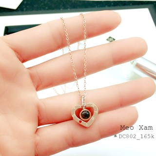 Dây chuyền titan mặt khắc 100 câu anh yêu em bằng nhiều ngôn ngữ