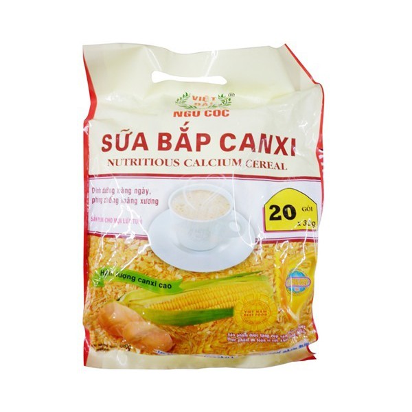 Ngũ Cốc Việt Đài Sữa Bắp Canxi Túi 600g (20 gói x 30g)