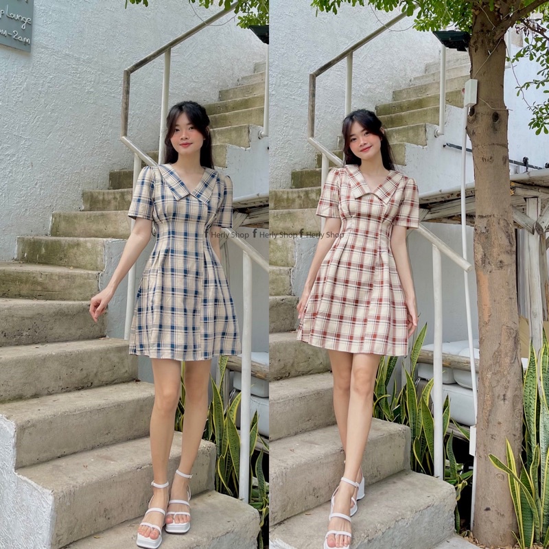 ĐẦM CỔ BẺ XẾP LY EO XOÈ