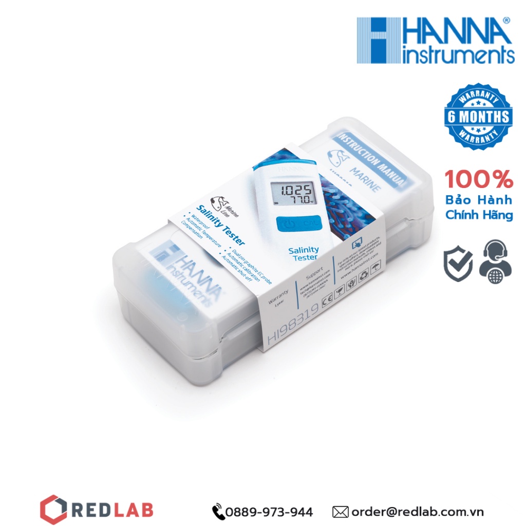 Bút đo độ mặn của nước Hanna HI98319 nhỏ gọn, độ chính xác cao