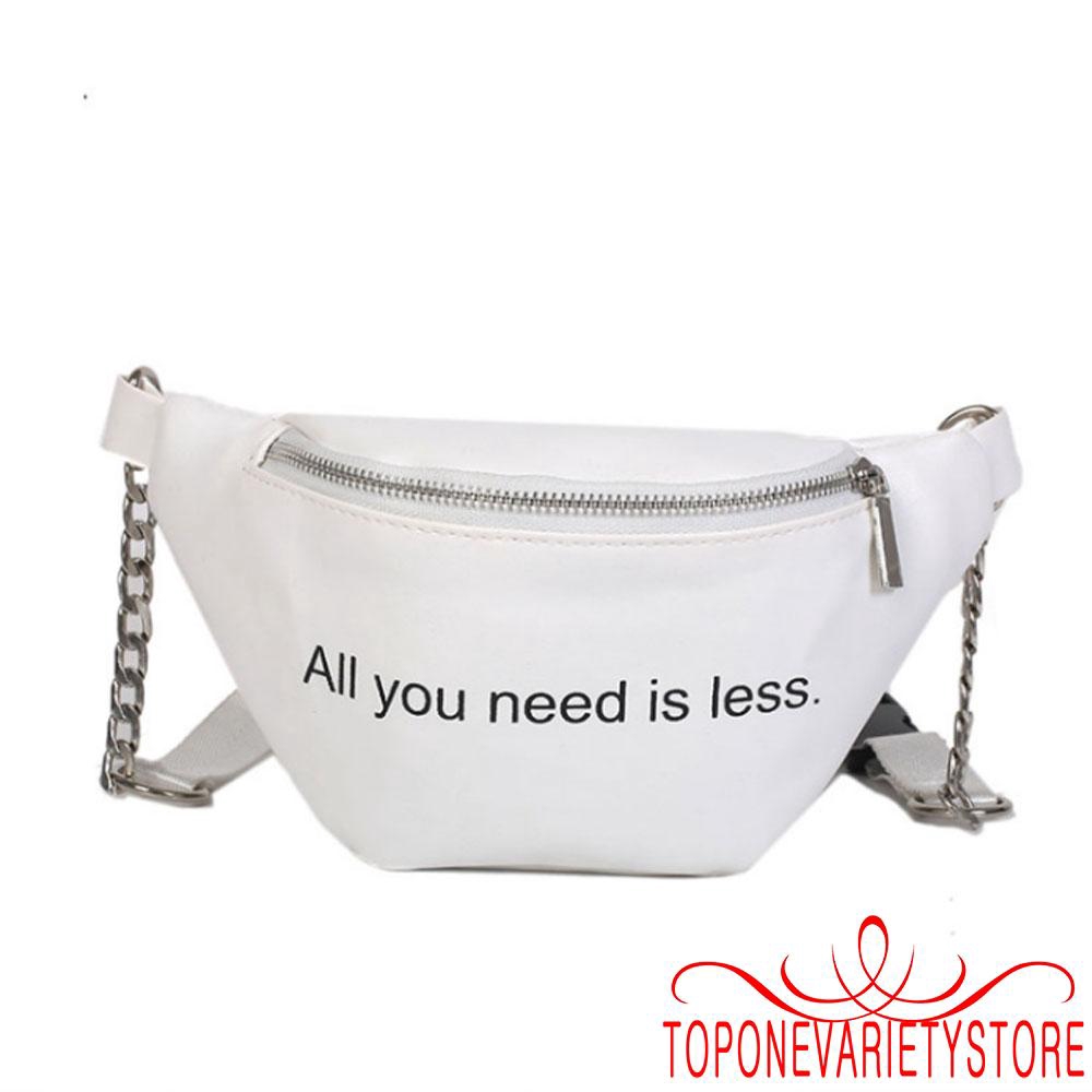 Túi đeo chéo in họa tiết chữ đơn giản phong cách hiphop cho nữ