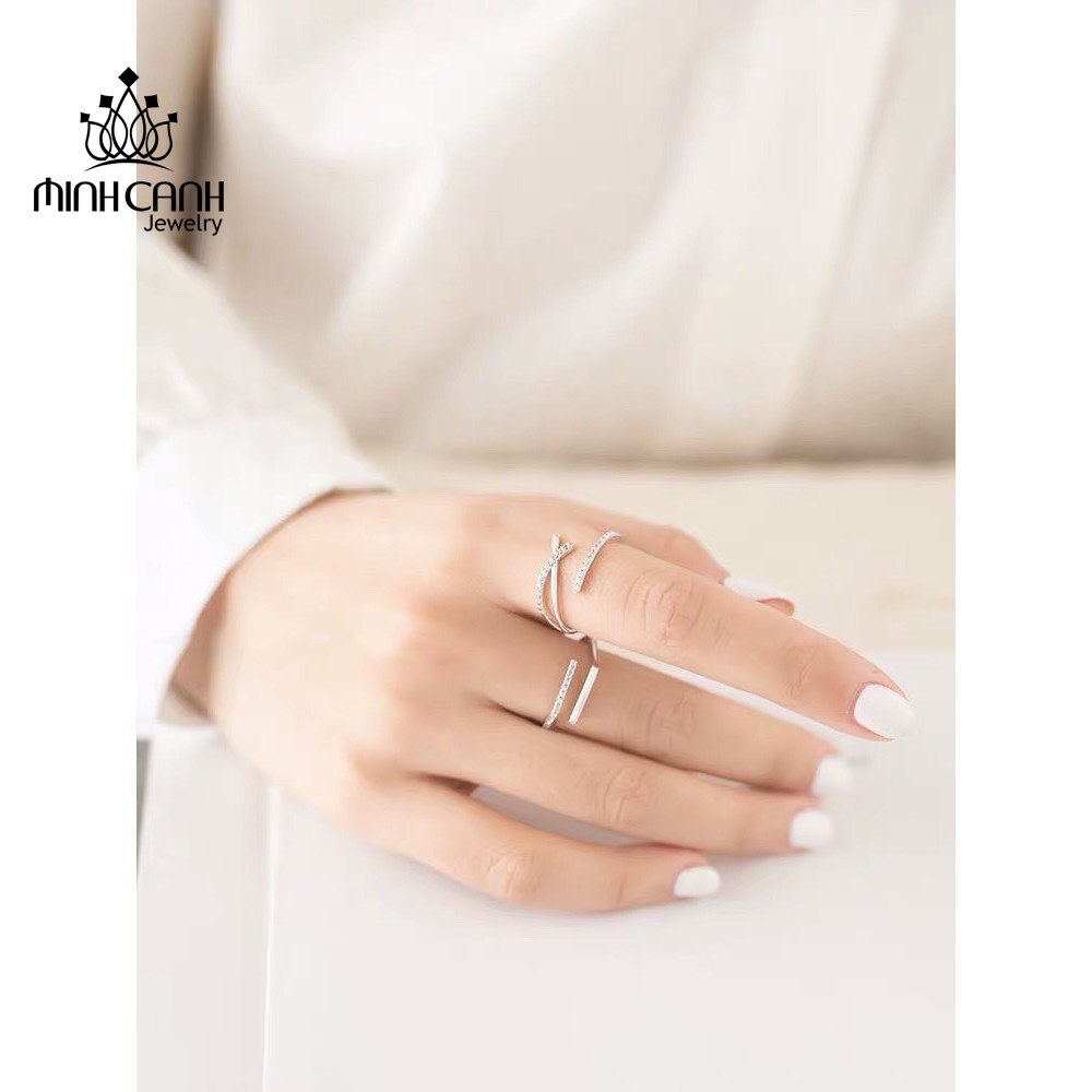 Combo 2 Nhẫn Bạc Nữ Freesize Dáng Hở - Minh Canh Jewelry