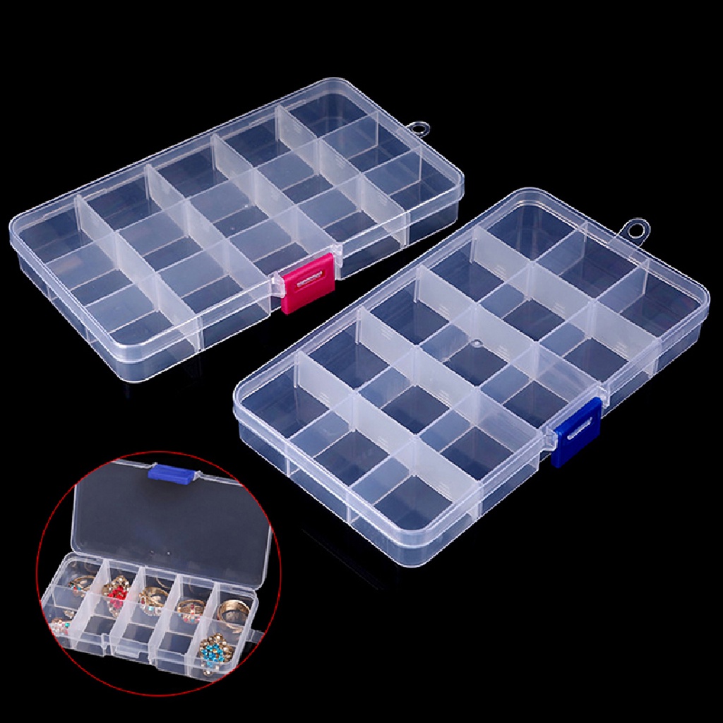 < Cardflower > Hộp 15 Ngăn Trong Suốt Đựng Trang Sức Hạt Cườm Cho Trang Sức Vòng Đeo Tay