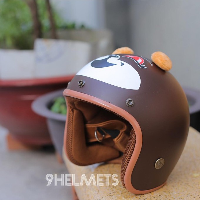 Nón Bảo Hiểm 3/4 Ntmax - Gấu Nâu