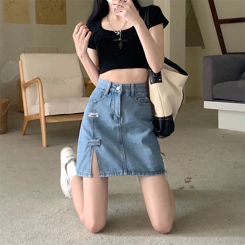 Chân Váy Denim Chữ a Lưng Cao Quyến Rũ Cho Nữ  tao bao