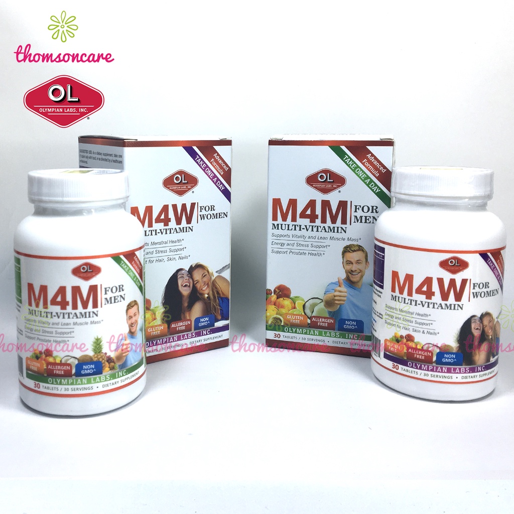 Bổ Sung Vitamin Cho Nam Nữ Olympian Labs M4W Multi Vitamin For Women - M4M Multi Vitamin For Men Hộp 30v