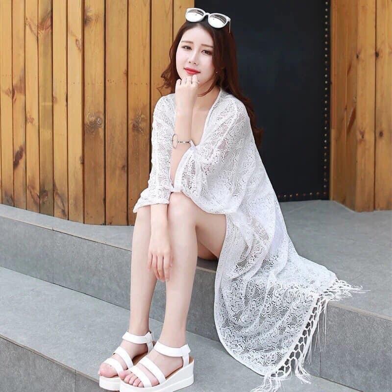 Áo choàng Bikini tua rua lưới đi biển cực xinh (Ảnh thật khách) AC002 | BigBuy360 - bigbuy360.vn