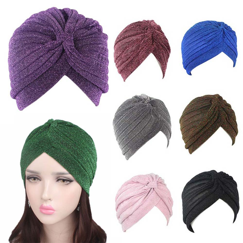 Ahour Mũ Turban Thắt Nút Chất Liệu Cotton Co Giãn Mềm Mại Phong Cách Ấn Độ Thời Trang Cho Nữ