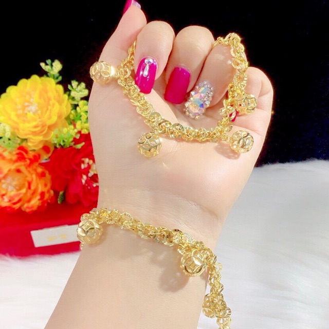Lắc tay kiểu màu vàng 18 cao cấp mẫu mới về