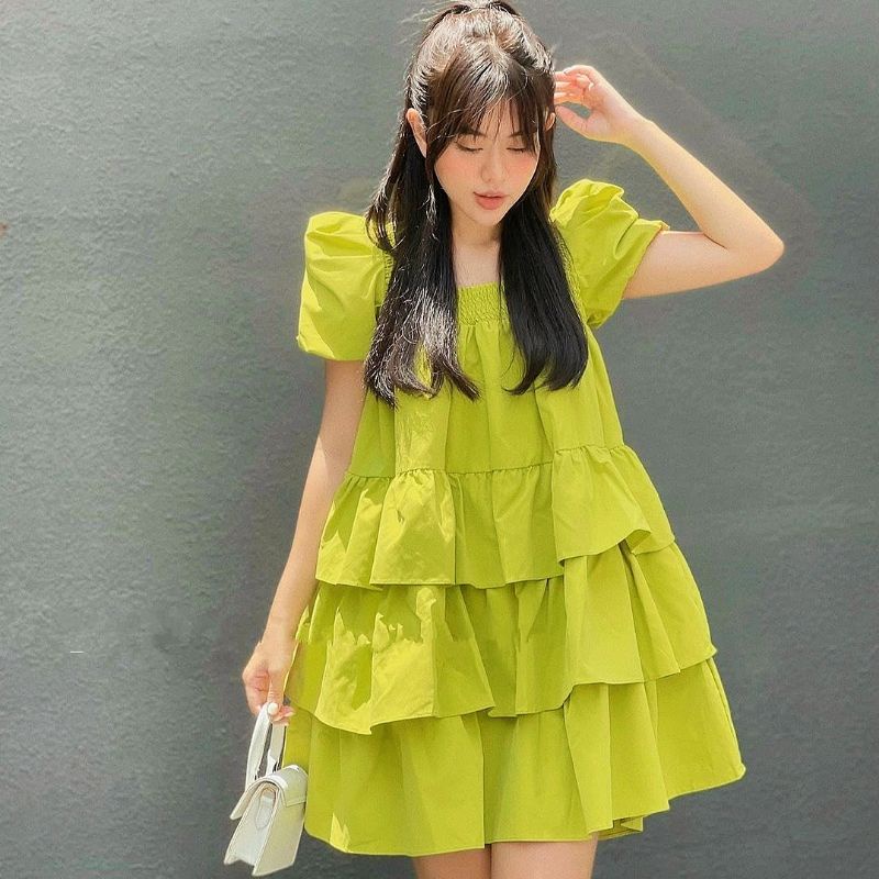 ⚡xả lỗ ⚡váy tầng babydoll tay phồng tiểu thư dễ thương công chúa đi biển đi chơi đẹp