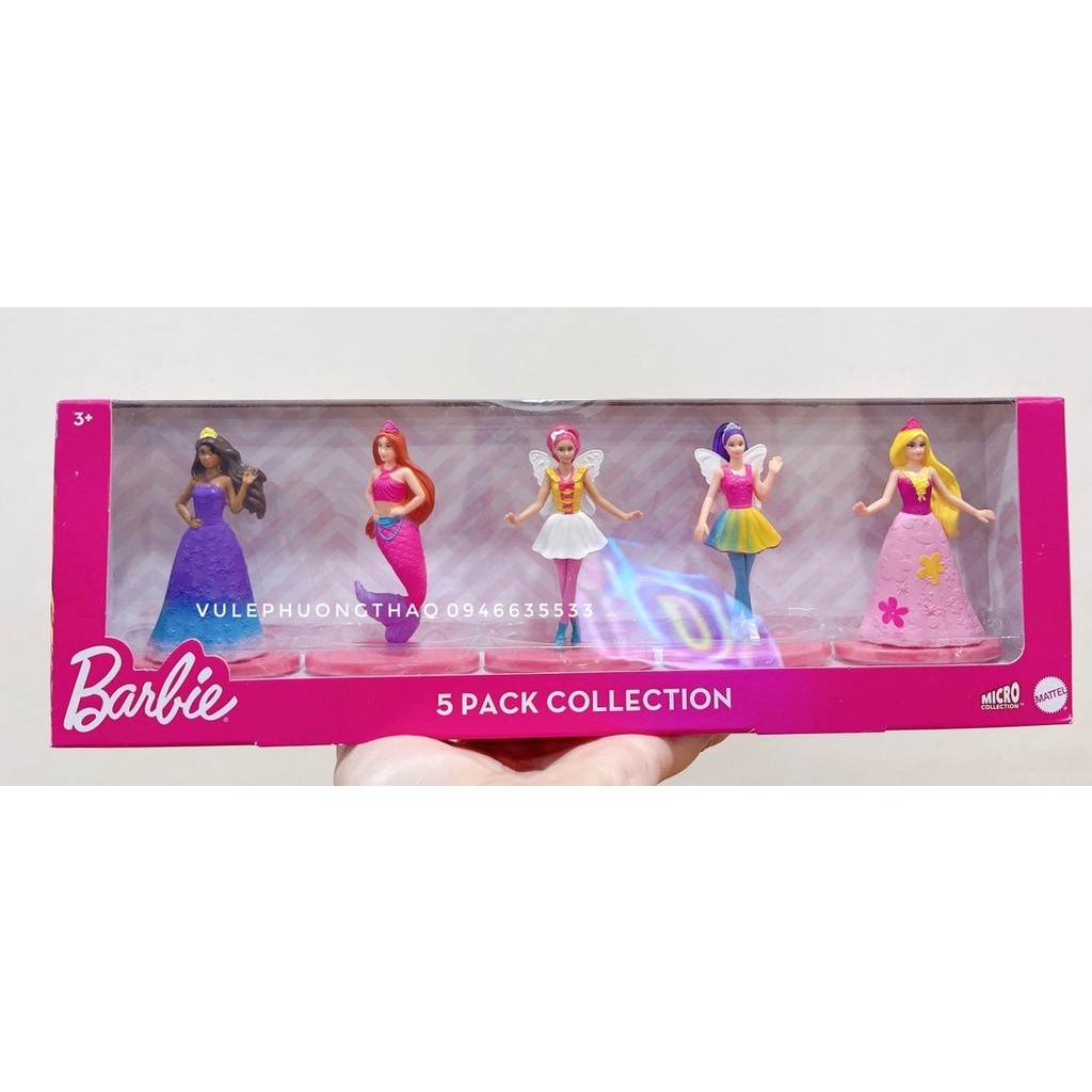 Set 5 mô hình búp bê Barbie chính hãng Mattel