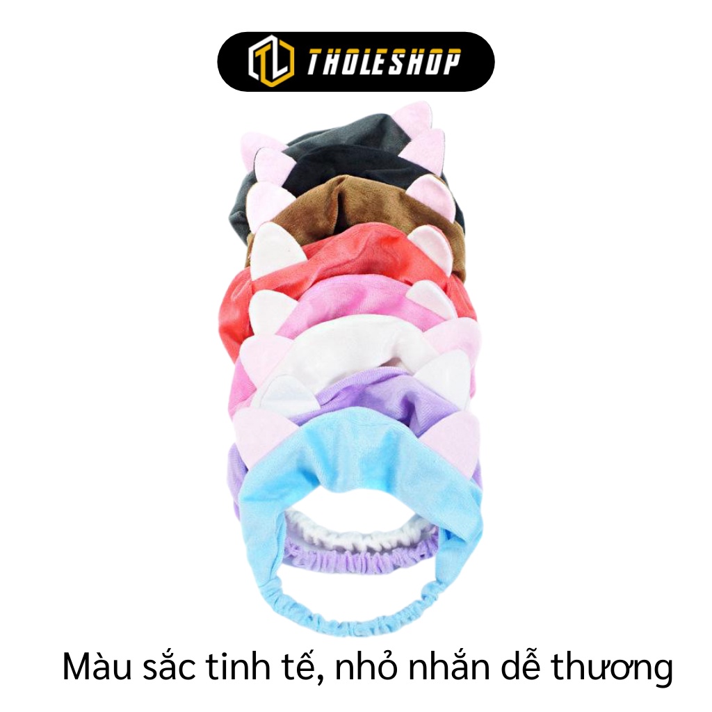 Băng Đô Rửa Mặt - Băng Đô Cài Tóc Vải Nhung Tai Mèo Nhiều Màu Siêu Xinh 8429
