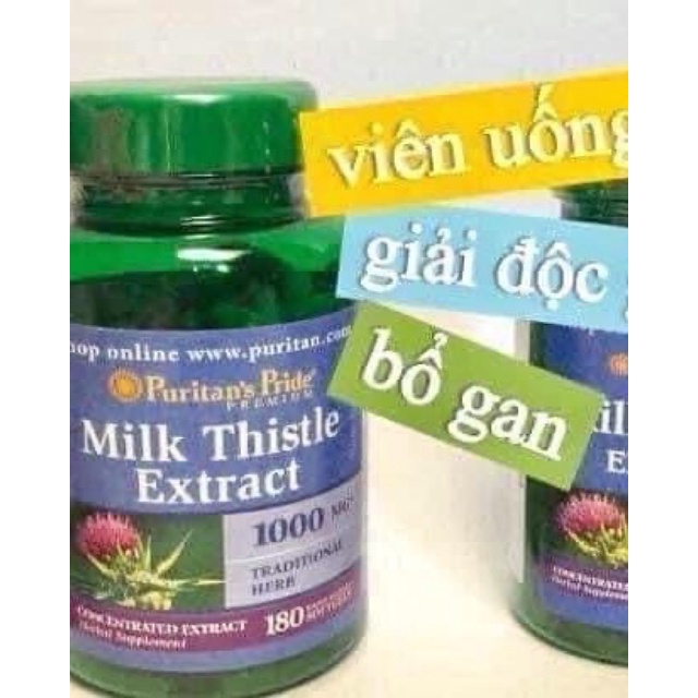 [Hàng Mỹ] Viên uống bổ gan Milk Thistle hộp gan xanh MỸ 180 viên và túi 60 viên date xa