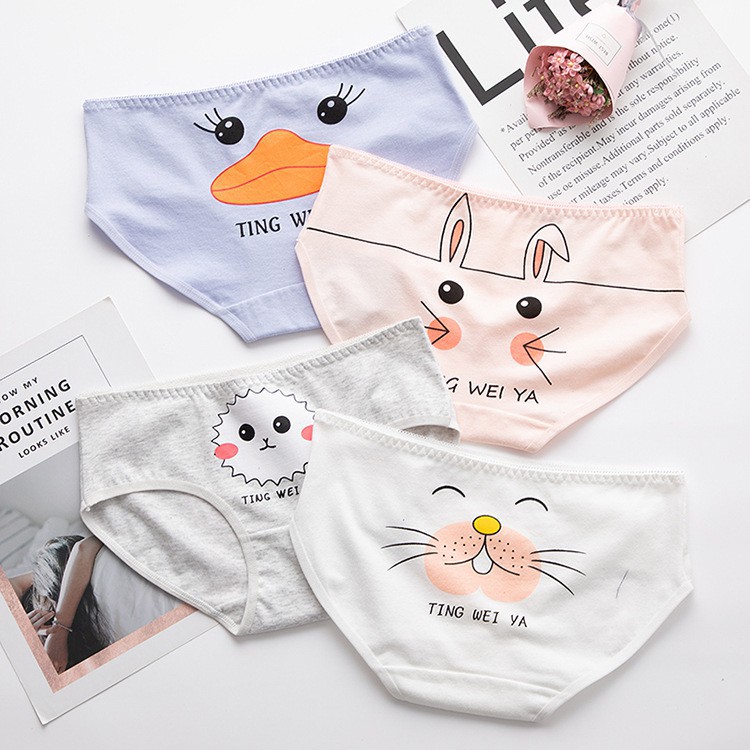 Quần lót nữ cotton rẻ đẹp cạp cao không đường may dễ thương màu hồng QL11