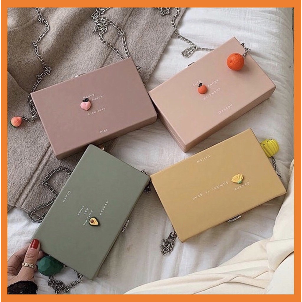 [Sẵn Hàng]♥️Túi Xách Hộp Trái Cây Ulzzang(ảnh thật)5 màu Size19x12cm