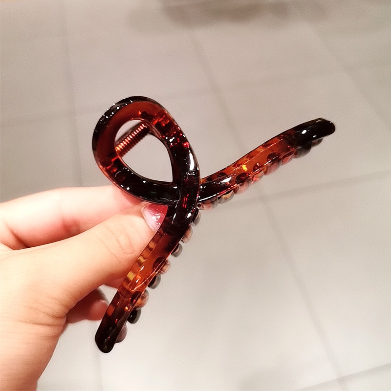 Kẹp Tóc chéo Trong Suốt Size lớn Kiểu Hàn Quốc Thời Trang 2021