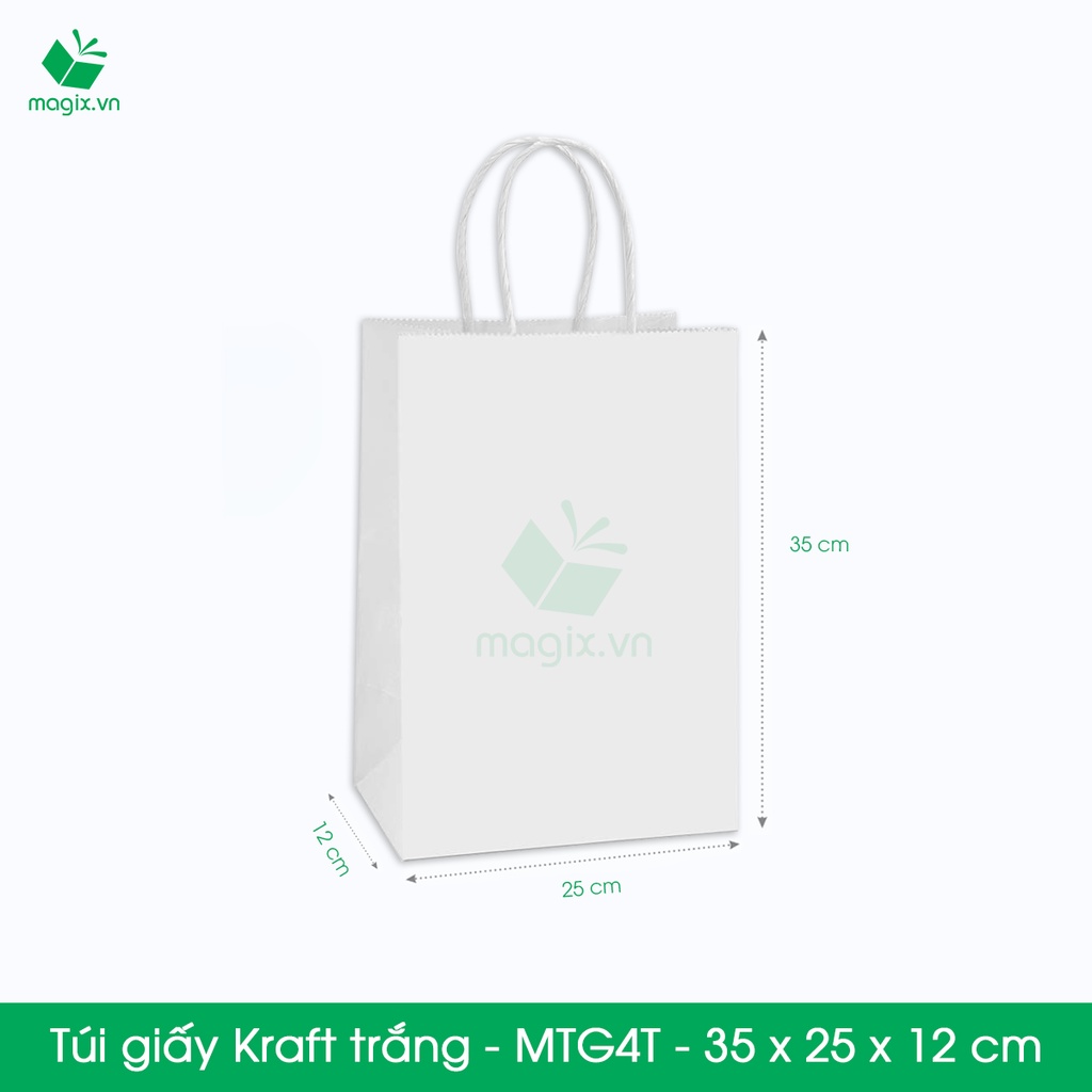 MTG4 - 35x25x12 cm - Combo 20 túi giấy Kraft Nhật cao cấp