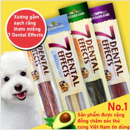 XƯƠNG GẶM, QUE THƯỞNG SẠCH RĂNG THƠM MIỆNG CHO CÚN CƯNG 7 DENTAL EFFECTS