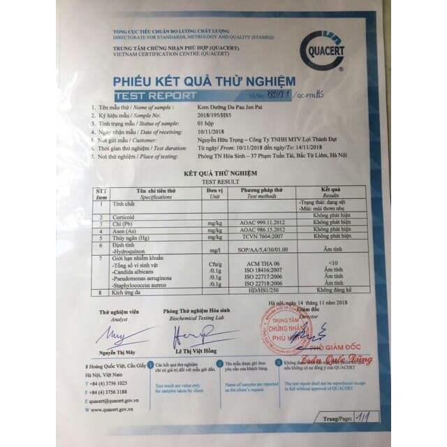 Kem Hoa Cúc Chính Hãng Nhập Khẩu Đài Loan - Pau Jen Pai( 1 cặp ngày đêm)