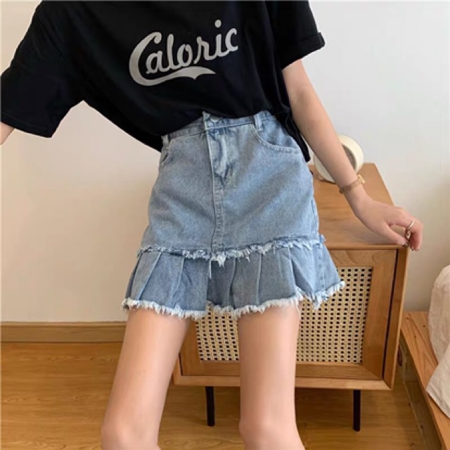 Chân Váy Jeans Xoè Đuôi Cá