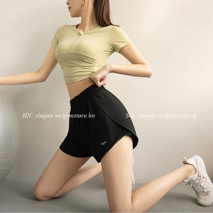 Quần Biker Short Đùi Tập Gym RUN ❤️𝐗𝐈̣𝐍 𝐑𝐄̉ Đ𝐄̣𝐏❤️  Vải dù 2 Lớp Cho Nữ Tập Thể Thao GYMSTORE 996