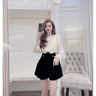 ÁO SƠ MI NỮ MÀU BE DÀI TAY VIỀN BÈO CAM KẾT CHẤP ĐẸP LOẠI 1