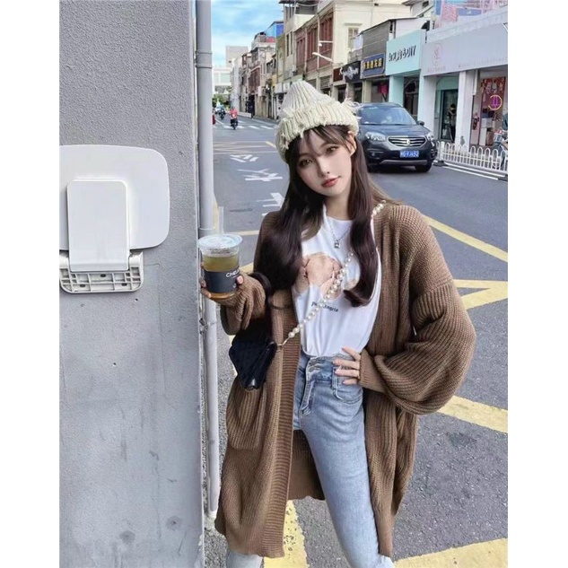 Áo len cadigan dáng dài | BigBuy360 - bigbuy360.vn