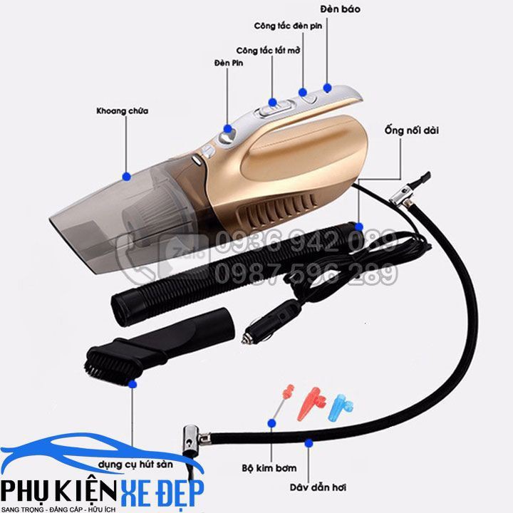 Máy hút bụi ô tô 4 trong 1