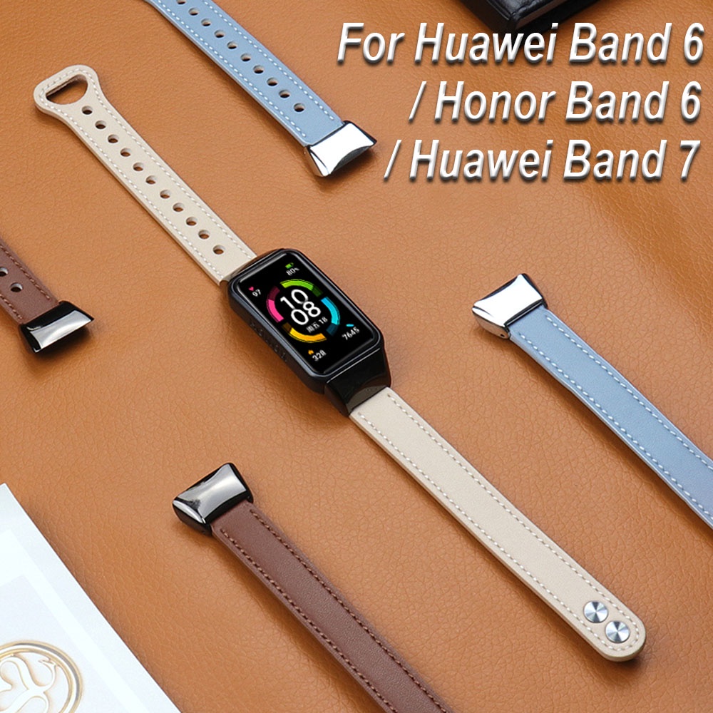 Dây Đeo Da Thay Thế Cho Đồng Hồ Huawei Band 6 7 / Honor Band 6