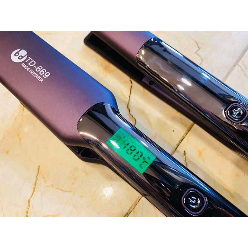 Máy duỗi tóc lưỡi sứ tráng men Korea TD 669