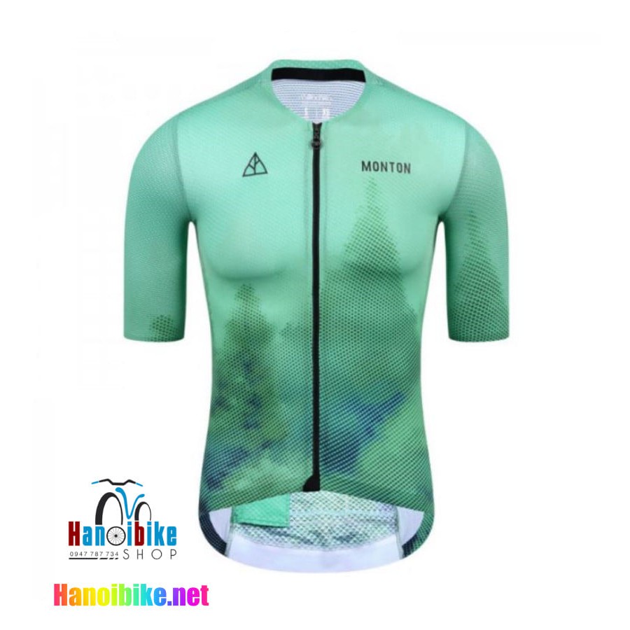 Áo ngắn tay đạp xe Monton forest green