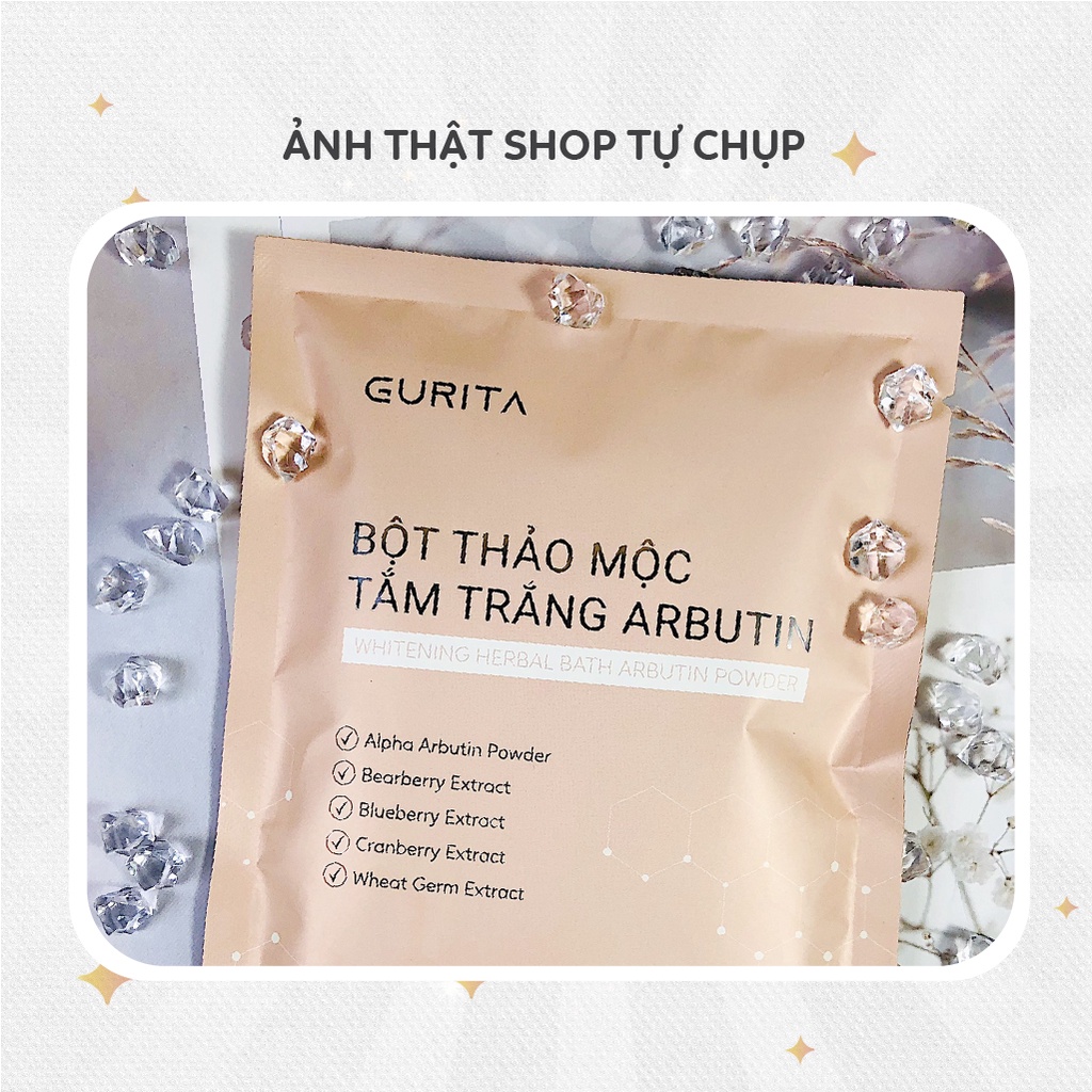 Arbutin Bột Tắm Trắng, Ủ Trắng Body, Tắm Trắng Thảo Mộc Gurita - Túi 145g
