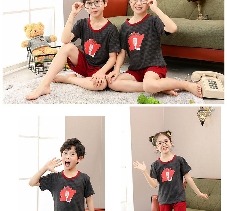 Bộ Đồ Pijama Ngắn Tay Họa Tiết Hoạt Hình Đáng Yêu Cho Bé